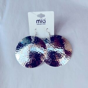 Mia Collection Women's Big Silver Metal Earrings